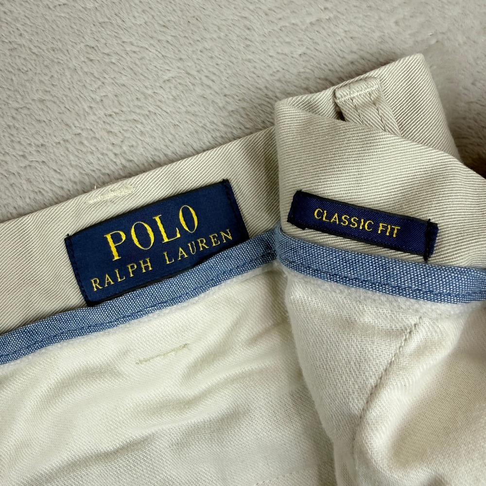 Polo Ralph Lauren Chino Shorts Mens 42T Khaki Tan Classic Fit Preppy Ivy EUC - Picture 3 of 13